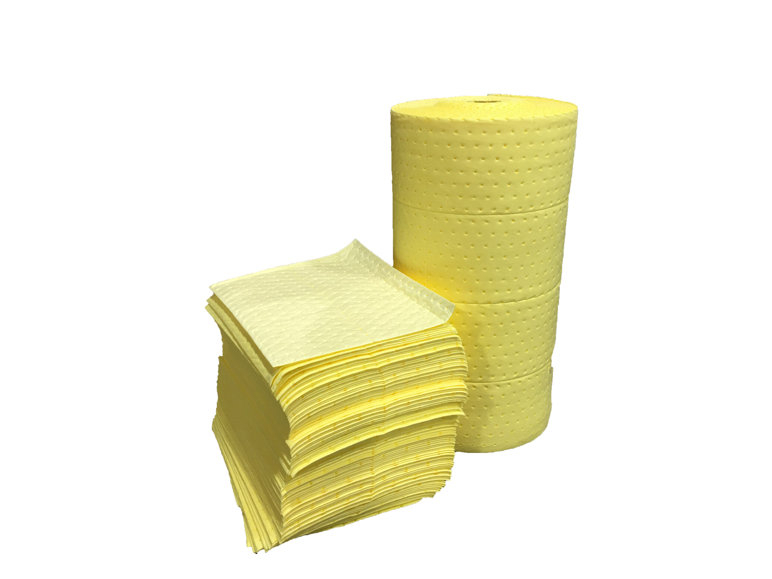 15 x 18 Heavy-Weight Hazmat Absorbent Pads, Fine Fiber, Yellow (100 pads /bag)